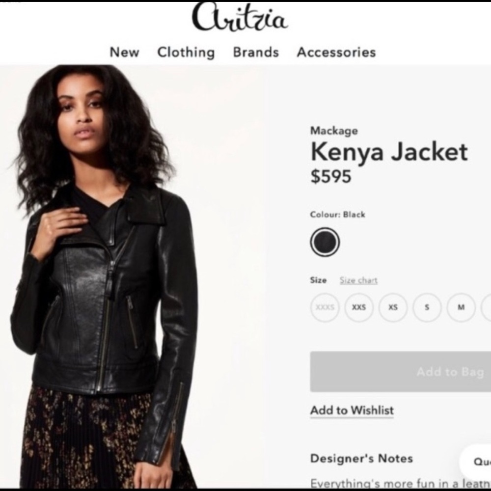Mackage Kenya leather jacket, exclusive to Aritzia
